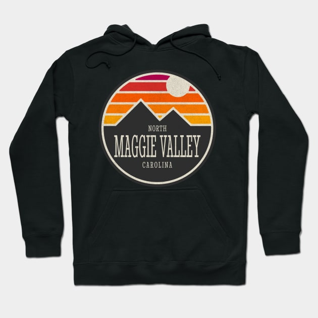 Visiting NC Mountain Cities Maggie Valley, NC Sunset Hoodie by Contentarama
